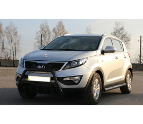 Кенгурятник WT004 Black (нерж) для Kia Sportage 2010-2015 рр