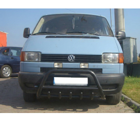 Кенгурятник WT003 Black-LED (нерж) для Volkswagen T4 Caravelle/Multivan 1990-2003 рр