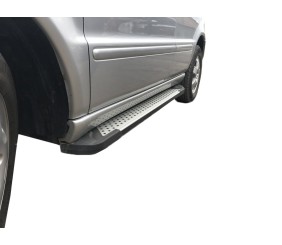 Бокові пороги Allmond Grey (2 шт., алюміній) для Mercedes ML W163 1997-2005 рр
