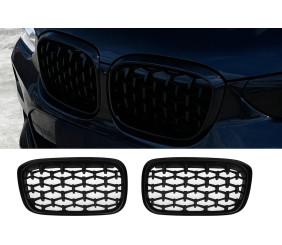 Ніздрі Diamond Black (2018-2021, чорна окантовка) для BMW X3 G01 2018- рр