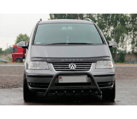 Кенгурятник WT004 Black (нерж) для Volkswagen Sharan 2010-2023 рр