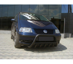 Кенгурятник WT003 Black (нерж) для Volkswagen Sharan 2010-2023 рр