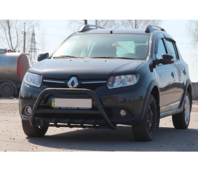 Кенгурятник WT003 Black (нерж) для Dacia Sandero 2013-2020 рр