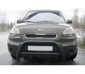 Кенгурятник WT003 Black (нерж) для Kia Soul I 2008-2013 рр