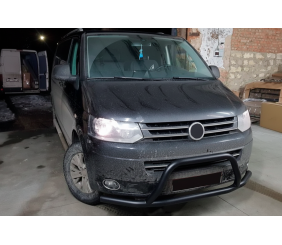 Кенгурятник WT006ST Black (нерж) для Volkswagen T5 2010-2015 рр