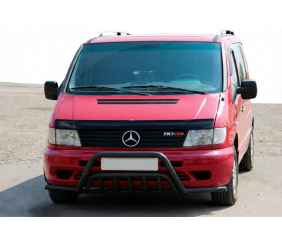 Кенгурятник із вусами WT002 Plus Black (нерж.) для Mercedes Vito W638 1996-2003 рр