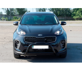 Кенгурятник WT006 Black (нерж) для Kia Sportage 2015-2021 рр