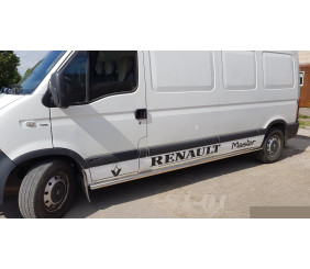 Бічні труби (2 шт., Нерж.) Довга база для Renault Master 1998-2010 рр