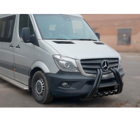 Кенгурятник F1-01 Black (2013-2018, нерж.) для Mercedes Sprinter W906 рр