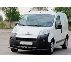 Передній захист Shark Black (нерж) для Fiat Fiorino/Qubo 2008-2024 рр