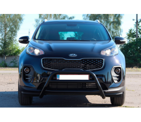 Кенгурятник WT023 Black (нерж) для Kia Sportage 2015-2021 рр