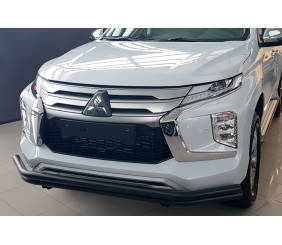 Передній захист F3-60 Black (2020-2026, нерж) для Mitsubishi Pajero Sport 2015- рр