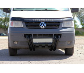 Кенгурятник ST006-15 ніздрі Black (нерж) для Volkswagen T5 Transporter 2003-2010 рр