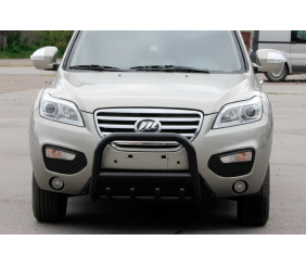 Кенгурятник QT006 Black (нерж.) для Lifan X60 2011- рр