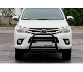 Кенгурятник QT006 Black (нерж.) для Toyota Hilux 2015- рр