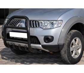 Кенгурятник QT007 Black (нерж.) для Mitsubishi L200 2006-2015 рр