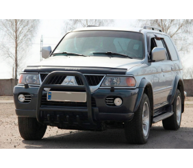 Кенгурятник QT007 Black (нерж) для Mitsubishi Pajero Sport 1996-2007 рр