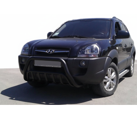 Кенгурятник WT002 Black (нерж.) для Hyundai Tucson JM 2004- рр