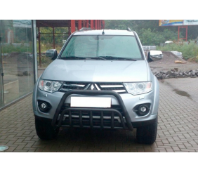 Передній захист WT002 Black (нерж.) для Mitsubishi Pajero Sport 2008-2015 рр