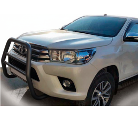 Передній захист QT007 Black (нерж) для Toyota Hilux 2015- рр