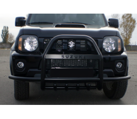 Кенгурятник з вусами QT007 Black (нерж) для Suzuki Jimny 1998-2018 рр
