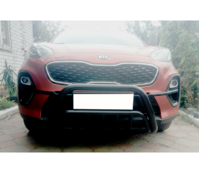 Передня дуга WT002 Black (нерж.) для Kia Sportage 2015-2021 рр