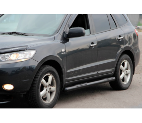 Бічні труби B3 Black (2 шт., нерж.) для Hyundai Santa Fe 2 2006-2012 рр