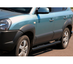 Бічні труби BB002 Black (2 шт., нерж.) для Hyundai Tucson JM 2004- рр