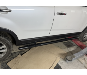 Бічні труби Black (2 шт., Нерж.) для Kia Sorento II XM 2009-2014 рр