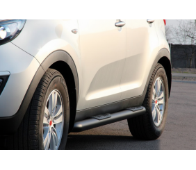 Бічні труби Black (2 шт., нерж.) для Kia Sportage 2010-2015 рр