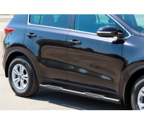 Бічні труби BB002 Black (2 шт., нерж) для Kia Sportage 2015-2021 рр