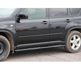 Бічні труби BB002 Black (2 шт., нерж) для Nissan X-trail T31 2007-2014 рр