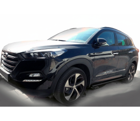 Бічні труби Black (2 шт., нерж) для Hyundai Tucson TL 2016-2021 рр