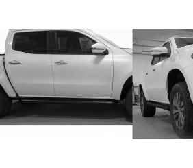 Бічні труби з искосом Black (2 шт., нерж) для Mercedes X class 2017-2020 рр