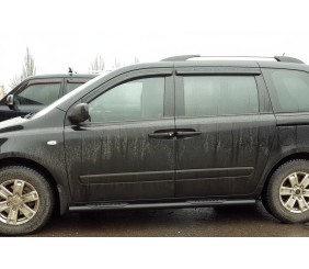 Бічні труби Black (2 шт., нерж) для Kia Carnival 2002-2013 рр