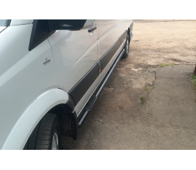 Бічні труби Black (2 шт., нерж.) d60, Long-ExtraLong для Mercedes Sprinter W906 2006-2018 рр