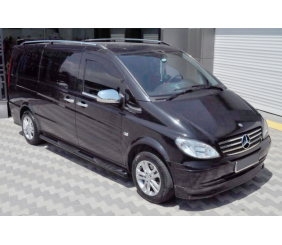 Бічні труби Black (2 шт., Нерж.) d60, Довга база для Mercedes Viano 2004-2014 рр