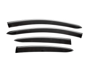 Вітровики з хромованим молдингом (4 шт., Sunplex Chrome) для Fiat Linea 2006-2018 рр