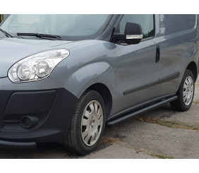 Бічні труби Black (2 шт., нерж.) 60мм, Максі база для Fiat Doblo II 2010-2022 рр