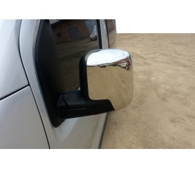 Накладки на дзеркала верхівки (2 шт, нерж.) Carmos - Турецька сталь для Fiat Fiorino/Qubo 2008-2024 рр