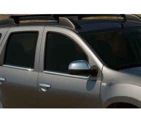 Накладки на дзеркала варіант 1 (2 шт) OmsaLine - Італійська нержавійка для Nissan Terrano 2014- рр