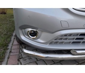 Накладки на противотуманки (2 шт., нерж) для Mercedes Vito/V-class W447 2014- рр