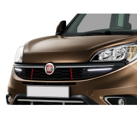 Накладки на решітку радіатора (2015-2026, 2 шт., нерж.) для Fiat Doblo II рр