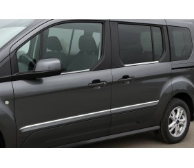 Нижні молдинги стекол (4 шт., Нерж) для Ford Connect 2014-2021 рр