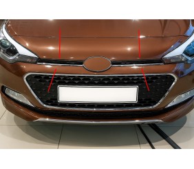 Накладки на решітку 2014-2018 (2 шт, нерж) для Hyundai I-20 рр