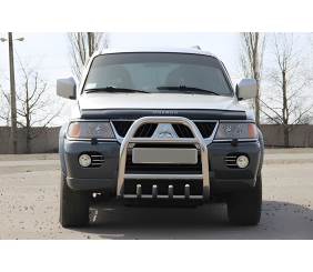 Кенгурятник QT007 (нерж) для Mitsubishi Pajero Sport 1996-2007 рр