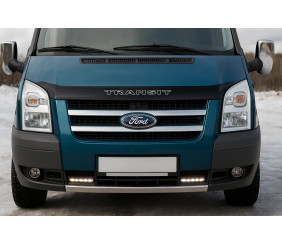 Накладка на решітку радіатора (2 шт, нерж) Carmos - Турецька сталь для Ford Transit 2000-2014 рр