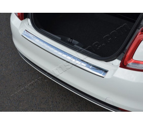Накладка на задній бампер 3D/Cabrio (OmsaLine, нерж.) для Fiat 500/500L 2013-2022 рр