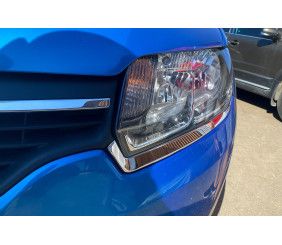 НОВИНКА!!! Накладки на фари (2 шт., нерж) для Renault Logan MCV 2013-2022 рр