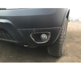 Накладки на противотуманки 2010-2013 (2 шт., нерж) для Dacia Duster рр